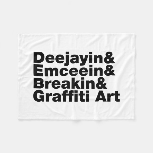 Vier elementen van de Hip Hop Fleece Deken (Voorkant (Horizontaal))