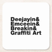 Vier elementen van de Hip Hop Kartonnen Onderzetters (Voorkant)