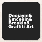 Vier elementen van de Hip Hop Kartonnen Onderzetters (Voorkant)