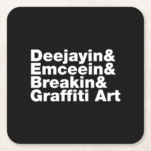 Vier elementen van de Hip Hop Kartonnen Onderzetters (Voorkant)