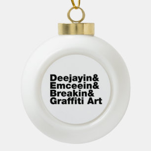 Vier elementen van de Hip Hop Keramische Bal Ornament