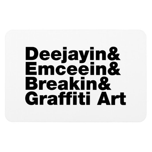 Vier elementen van de Hip Hop Magneet (Horizontaal)