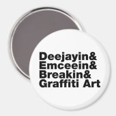 Vier elementen van de Hip Hop Magneet (Voorkant / Achterkant)