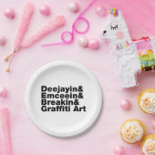 Vier elementen van de Hip Hop Papieren Bordje (Feest)