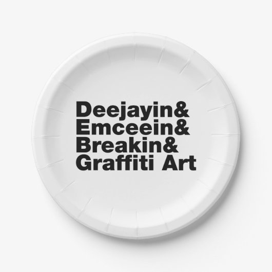 Vier elementen van de Hip Hop Papieren Bordje (Voorkant)