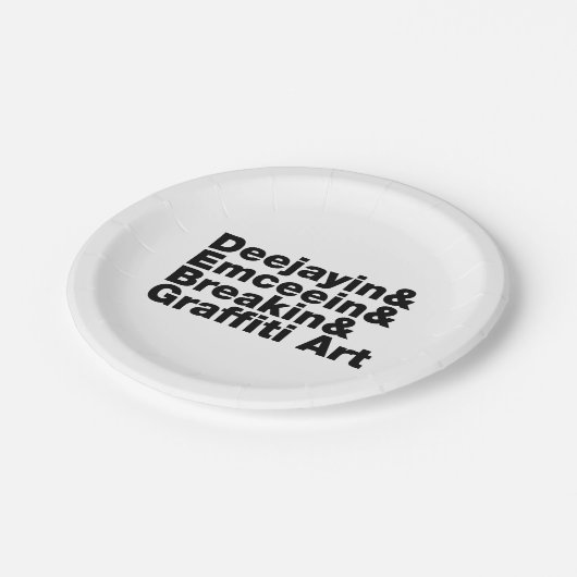 Vier elementen van de Hip Hop Papieren Bordje (Gekanteld)