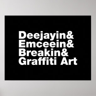Vier elementen van de Hip Hop Poster