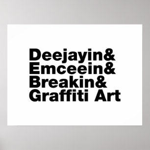 Vier elementen van de Hip Hop Poster