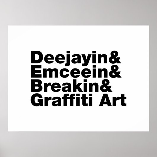 Vier elementen van de Hip Hop Poster (Voorkant)
