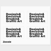 Vier elementen van de Hip Hop Rechthoekige Sticker (Vel)