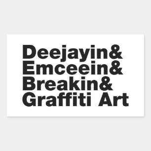 Vier elementen van de Hip Hop Rechthoekige Sticker