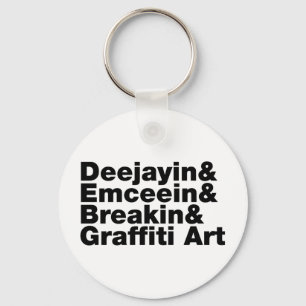 Vier elementen van de Hip Hop Sleutelhanger