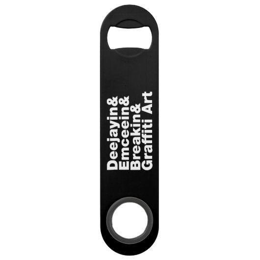 Vier elementen van de Hip Hop Speed Flessenopener (Achterkant)