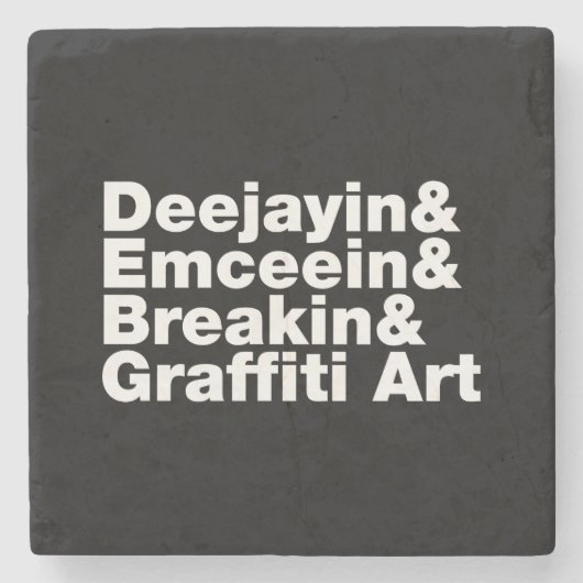 Vier elementen van de Hip Hop Stenen Onderzetter (Voorkant)