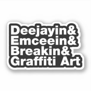 Vier elementen van de Hip Hop Sticker