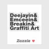 Vier elementen van de Hip Hop Sticker (Vel)