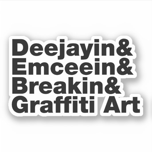 Vier elementen van de Hip Hop Sticker (Voorkant)