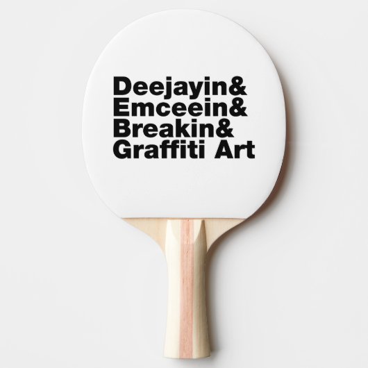 Vier elementen van de Hip Hop Tafeltennisbatje (Voorkant)