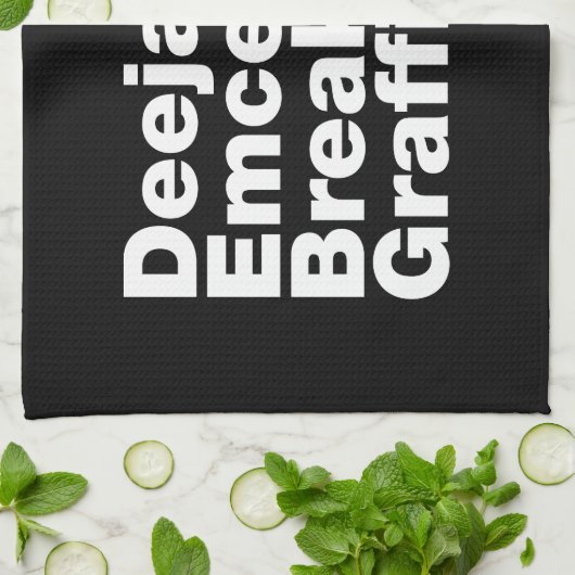 Vier elementen van de Hip Hop Theedoek (Gevouwen)