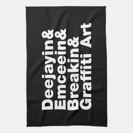 Vier elementen van de Hip Hop Theedoek (Verticaal)