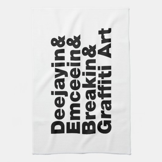 Vier elementen van de Hip Hop Theedoek (Verticaal)