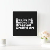 Vier elementen van de Hip Hop Vierkante Klok (Huis)