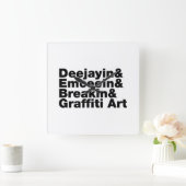 Vier elementen van de Hip Hop Vierkante Klok (Huis)