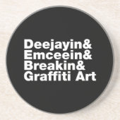 Vier elementen van de Hip Hop Zandsteen Onderzetter (Voorkant)