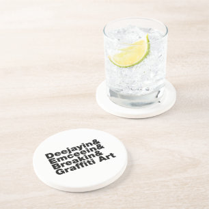 Vier elementen van de Hip Hop Zandsteen Onderzetter