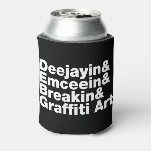 Vier Elementen van Hip Hop Blikjeskoeler (Blikje Achterkant)