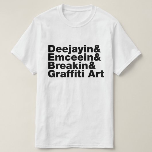Vier Elementen van Hip Hop T-shirt (Design voorkant)