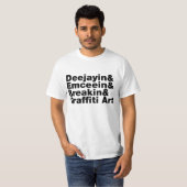 Vier Elementen van Hip Hop T-shirt (Voorkant volledig)
