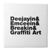 Vier Elementen van Hip Hop Tegeltje (Voorkant)