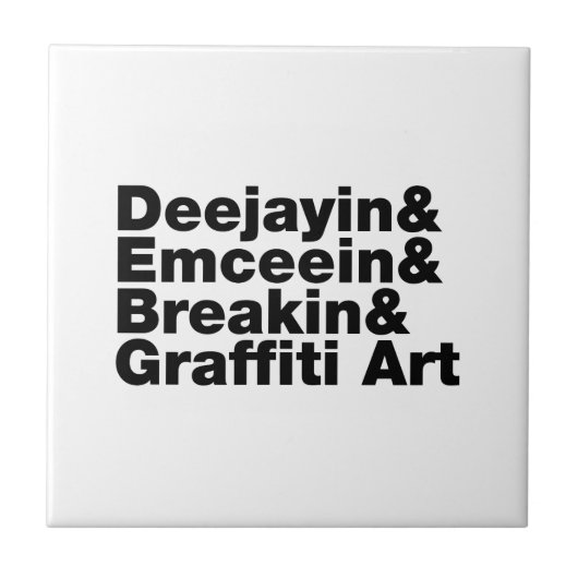 Vier Elementen van Hip Hop Tegeltje (Voorkant)