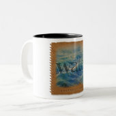 Vier Elementen - Water - Koffiemok Tweekleurige Koffiemok (Voorkant links)