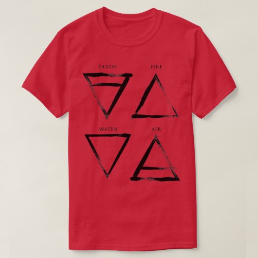 Vier elementen zwarte Classic TShirt (Design voorkant)