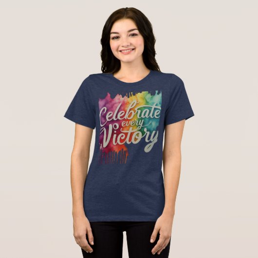 Vier elk Victory Inspirerend T-shirt (Voorkant volledig)