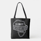 Vier elke dag BLACK History op Black Tote Bag (Achterkant)