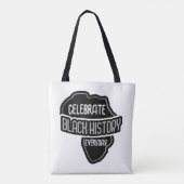 Vier elke dag BLACK History op White Tote Bag (Achterkant)