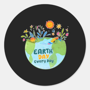 Vier elke dag Earth Day - Earth Day Ronde Sticker
