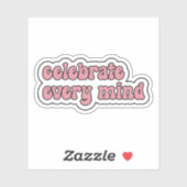 vier elke geest Pink Neurodiversity Sticker (Vel)