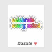 vier elke geest Rainbow Neurodiversity Sticker (Vel)
