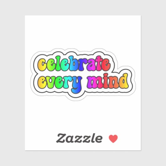 vier elke geest Rainbow Neurodiversity Sticker (Vel)