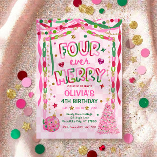 Vier Elke Kerst Merry Whimsical Kerstmis 4de Verja Kaart