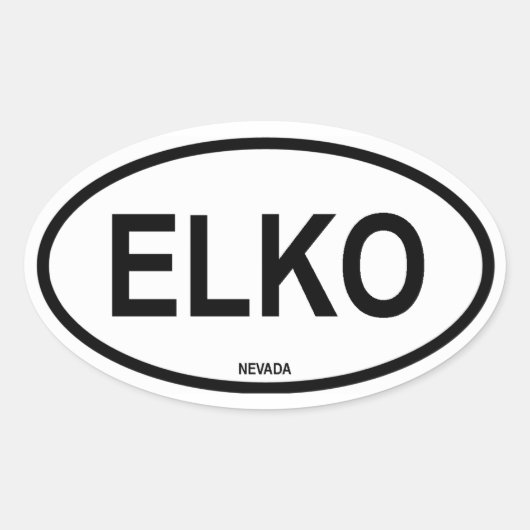 Vier Elko, Nevada Ovale Sticker (Voorkant)