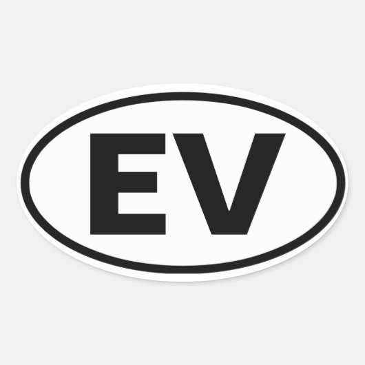 VIER Elysiaanse vallei "EV" Ovale Sticker (Voorkant)