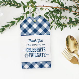 Vier en Tailgate Marine Geruit Favoriet Cadeaulabel