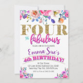 Vier en vier Fabulous Girls Floral Kaart (Voorkant)