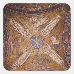 Vier engelen met de symbolen van de vierkante sticker