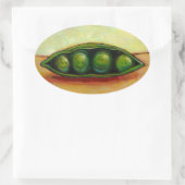 Vier erwten in een pod, leuk, uniek origineel kuns ovale sticker (Tas)